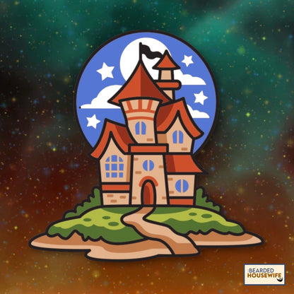 castle at night layered paper craft