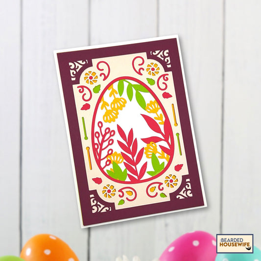 painted egg layered card