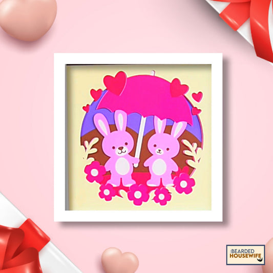 bunnies in love shadow box