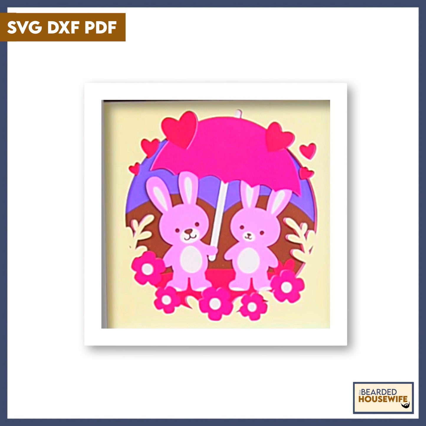 bunnies in love shadow box