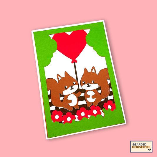 squirrelly love layered card