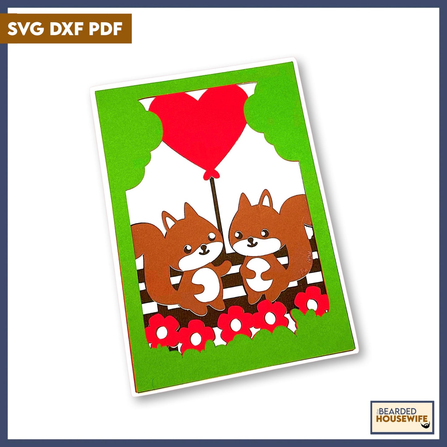 squirrelly love layered card