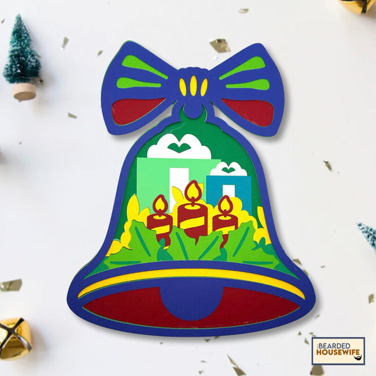 holiday bell layered paper craft