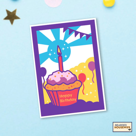 birthday cupcake layered card