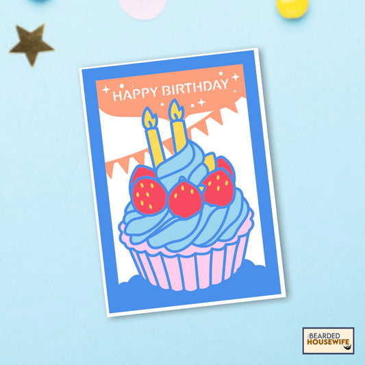 giant birthday cupcake layered card