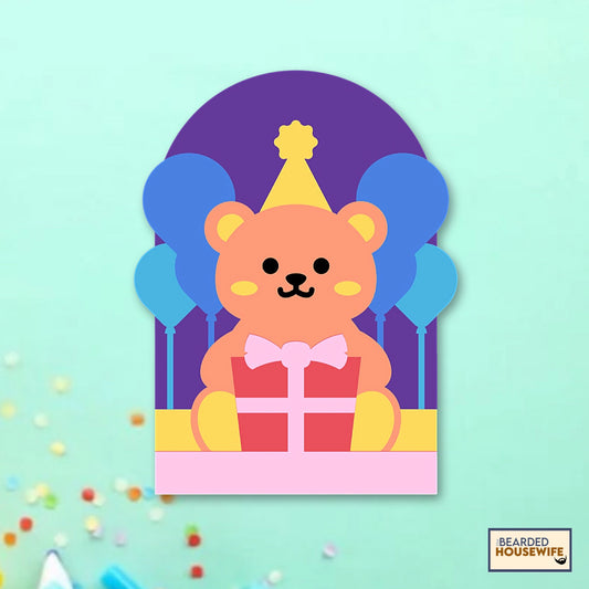 birthday bear box card