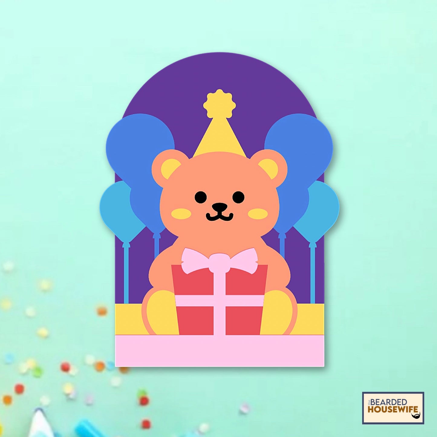 birthday bear box card