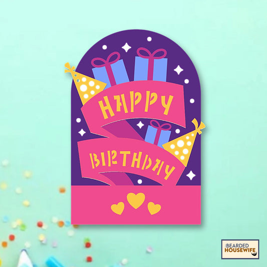 birthday banner box card