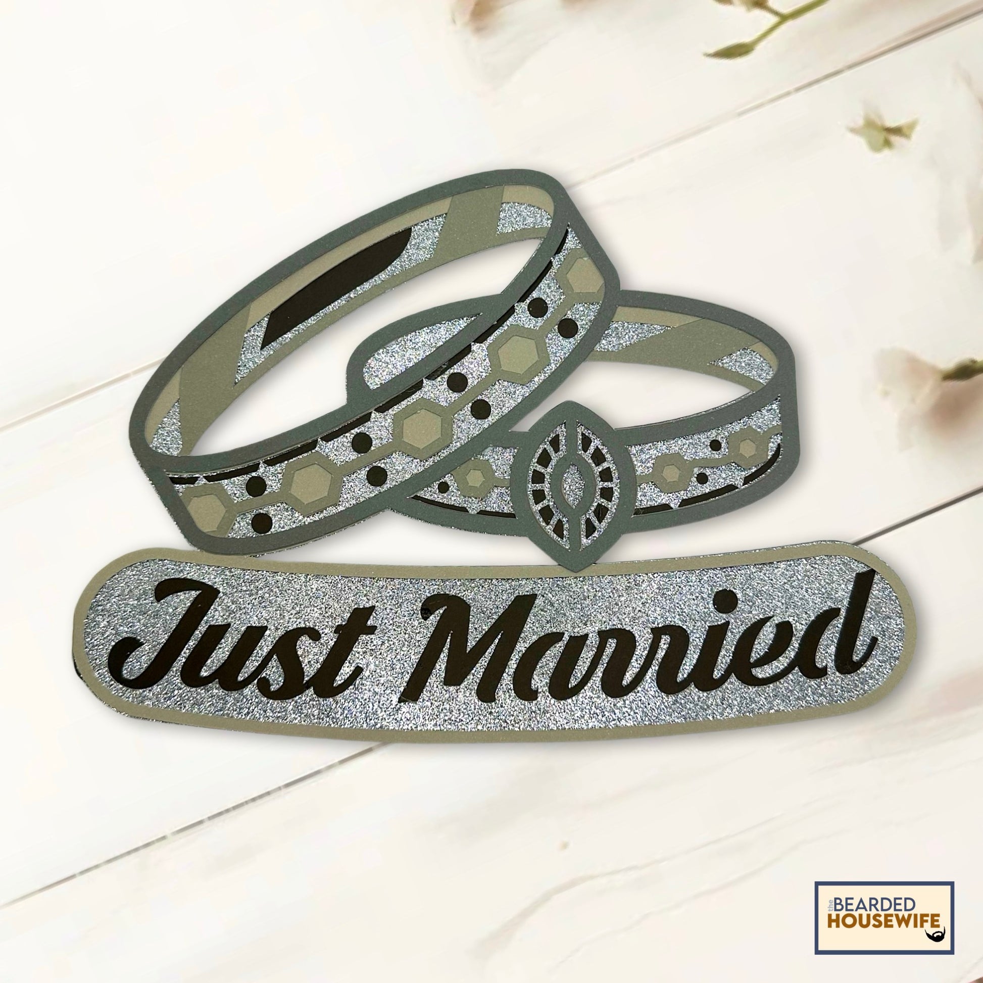 wedding rings layered paper craft