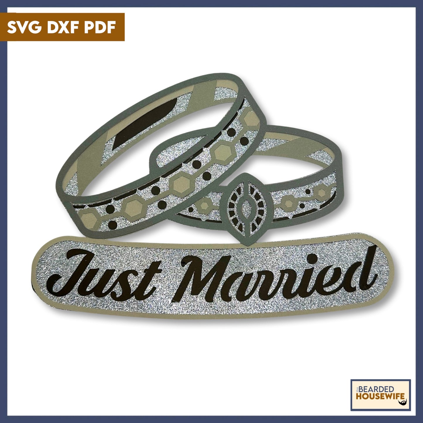 wedding rings layered paper craft