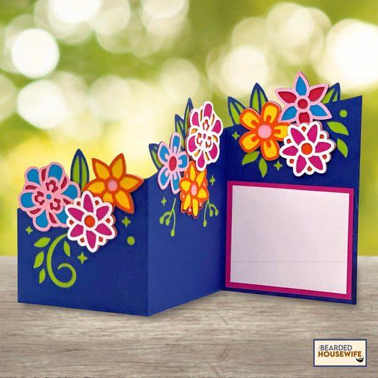 flower concertina card