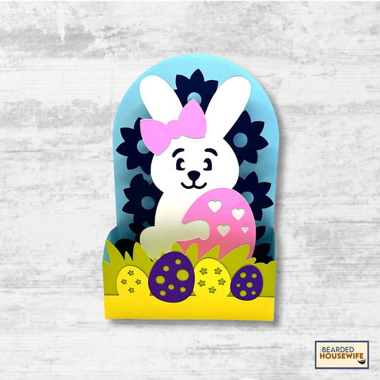 bunny girl in the grass box card