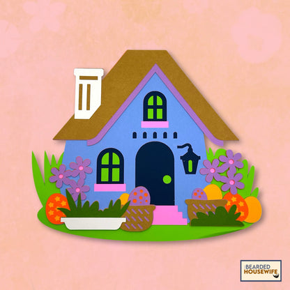 easter house paper craft