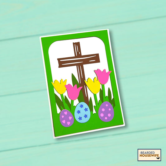 easter cross layered card