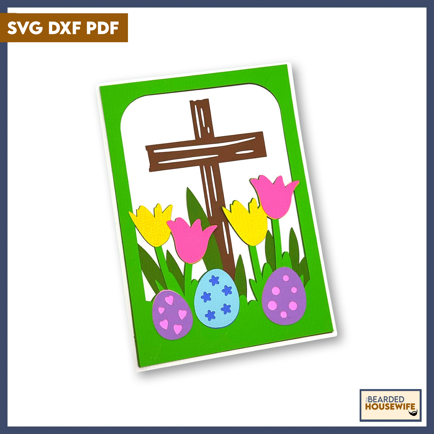 easter cross layered card