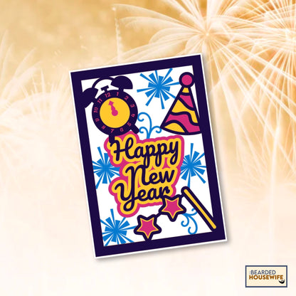 happy new year layered card