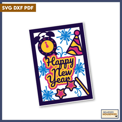 happy new year layered card