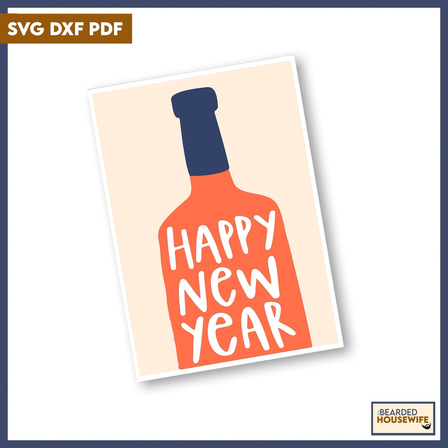 wine bottle new year layered card