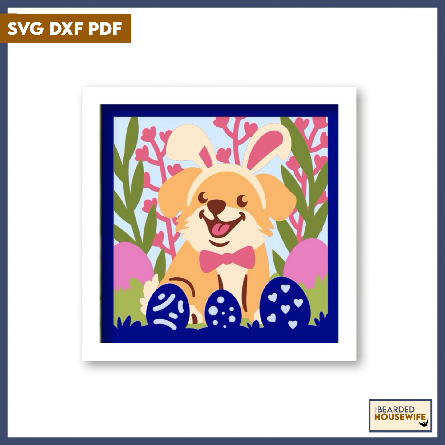 easter puppy shadow box