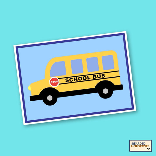 School Bus Layered Card