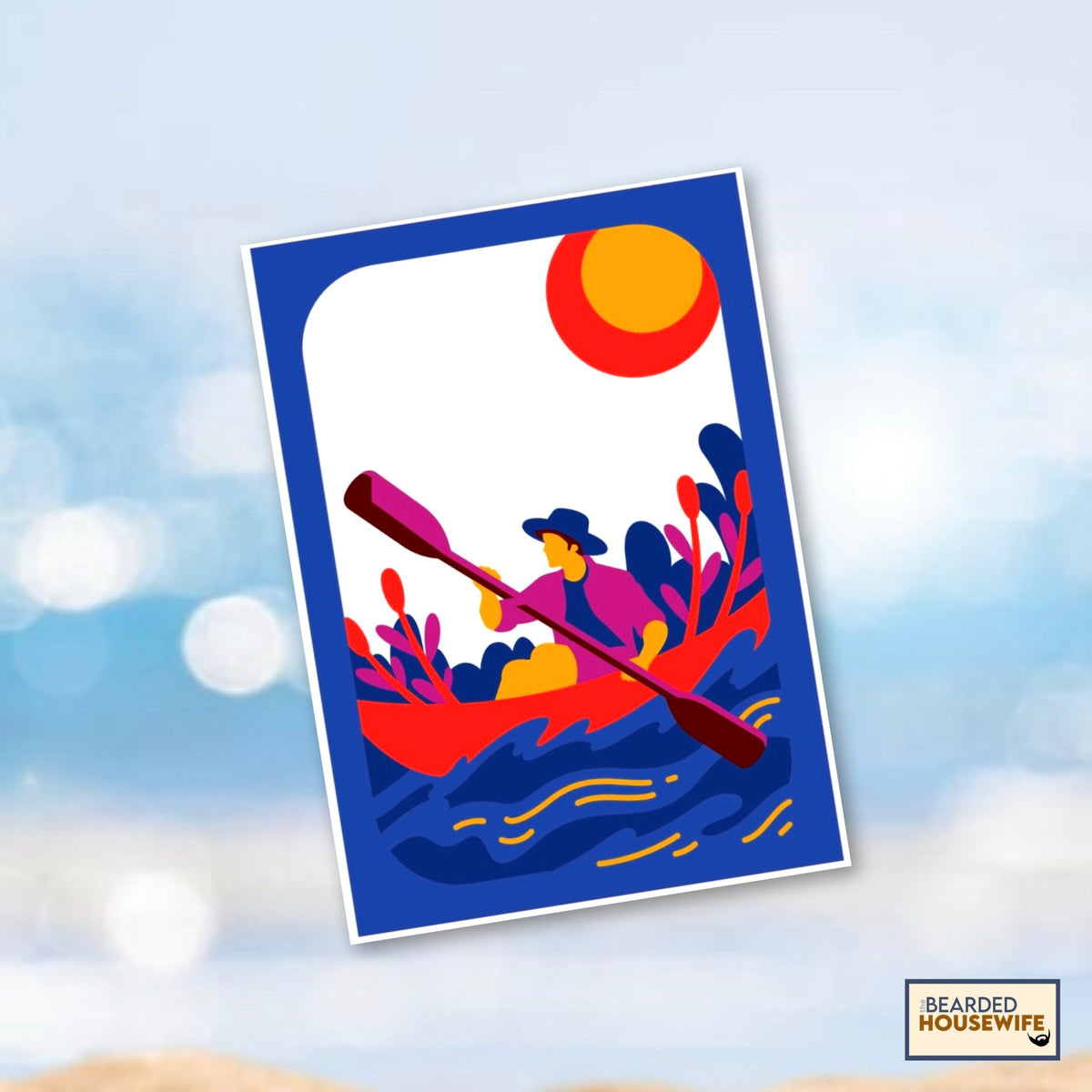 Kayaking Card Kayaking Layered Card – The Bearded Housewife