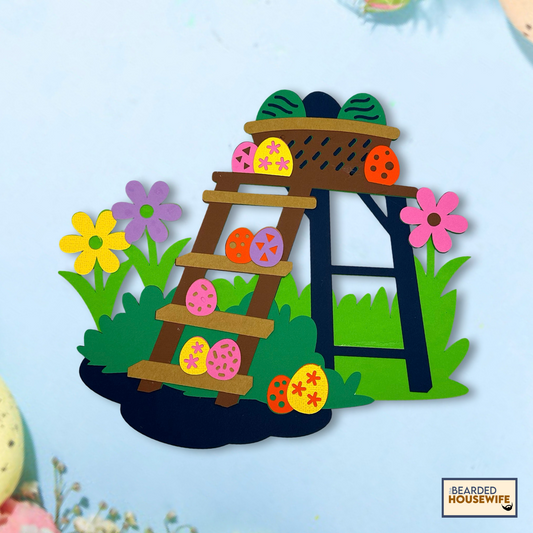 eggs on the ladder layered paper craft