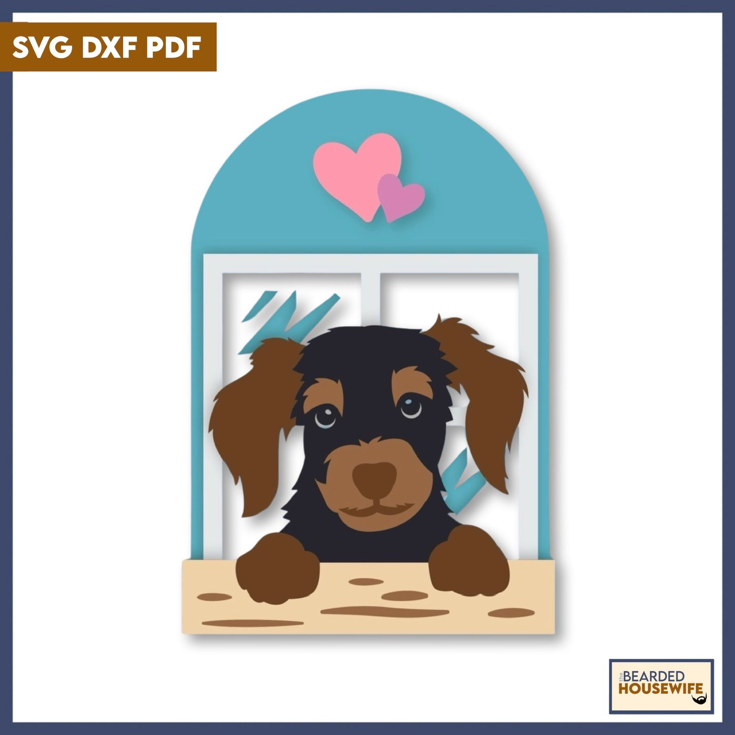 dog in the window box card