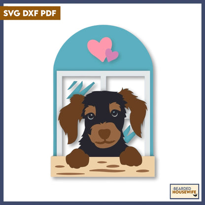 dog in the window box card