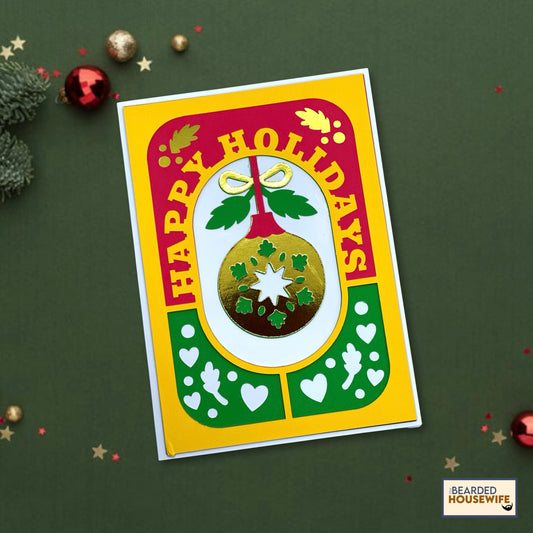 happy holidays layered card