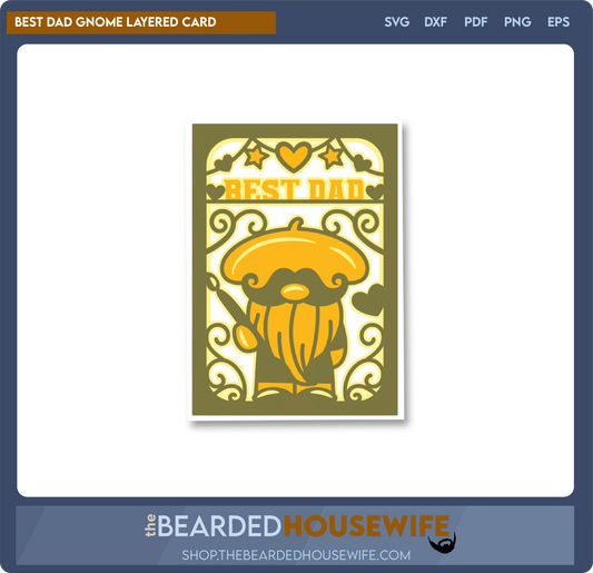 best dad gnome layered card