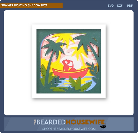 summer boating shadow box