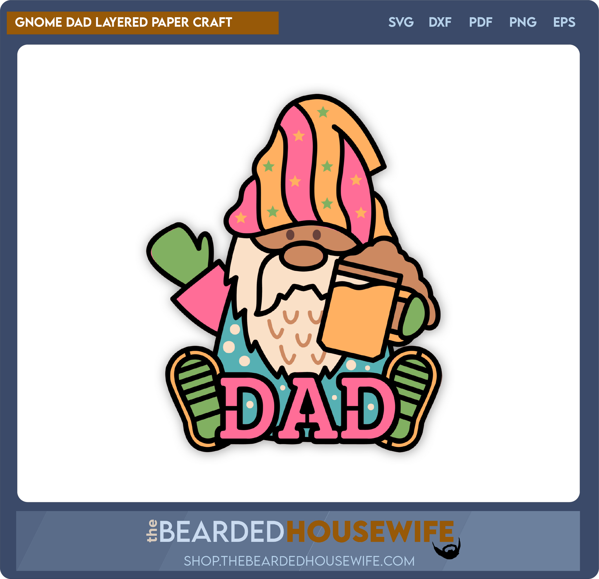 dad gnome layered paper craft