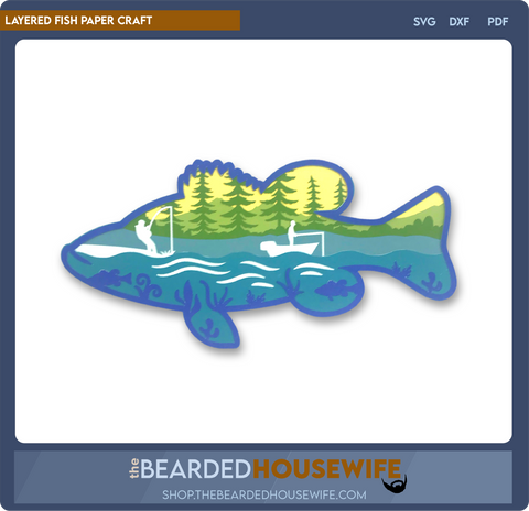 layered fish paper craft