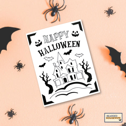 Halloween House Insert Card