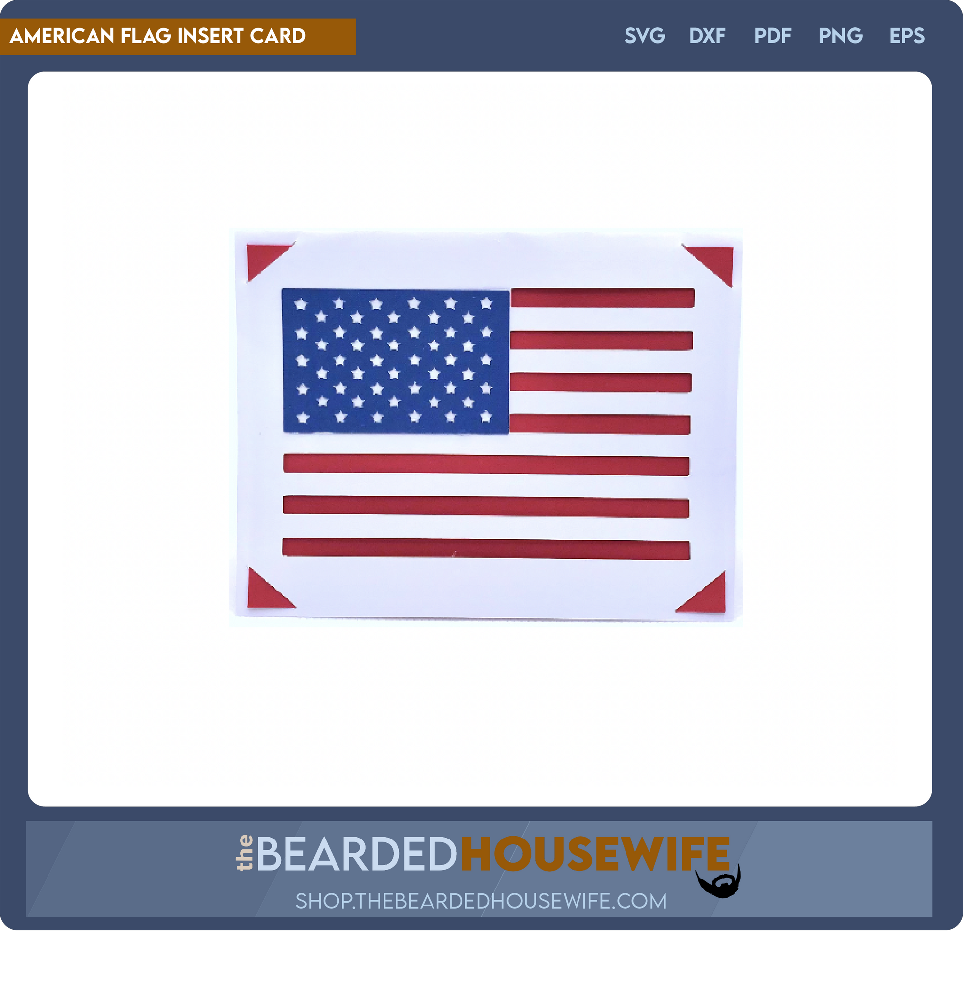american flag insert card - the bearded housewife
