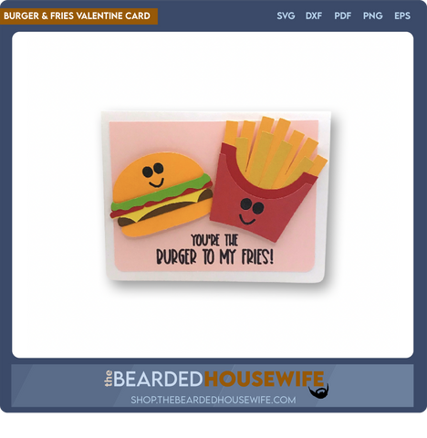 Burger & Fries Valentines Together Card