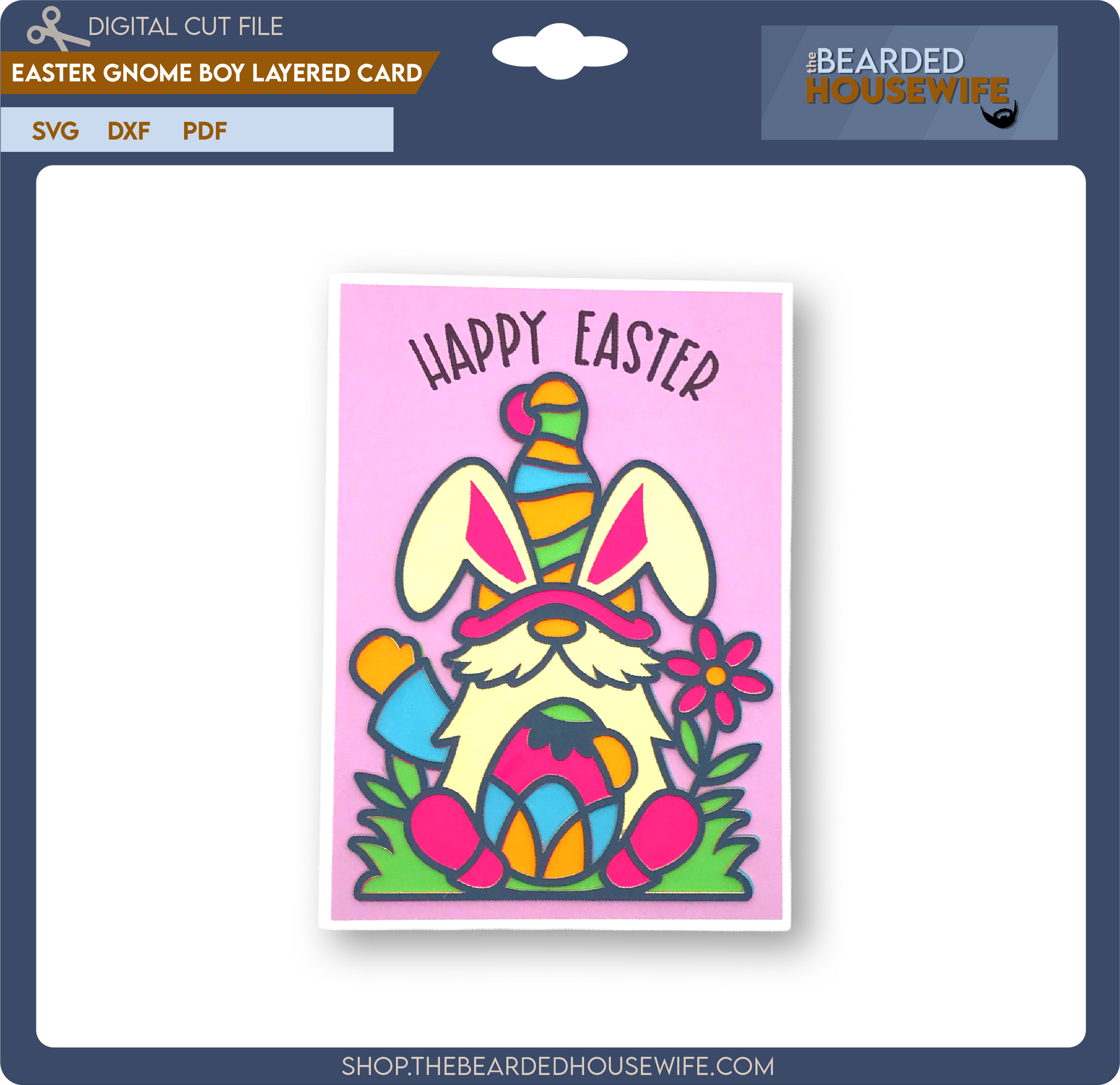 easter gnome layered card