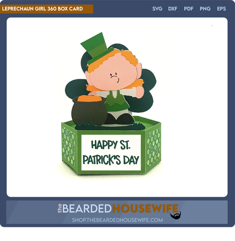 Leprechaun Girl 360 Box Card
